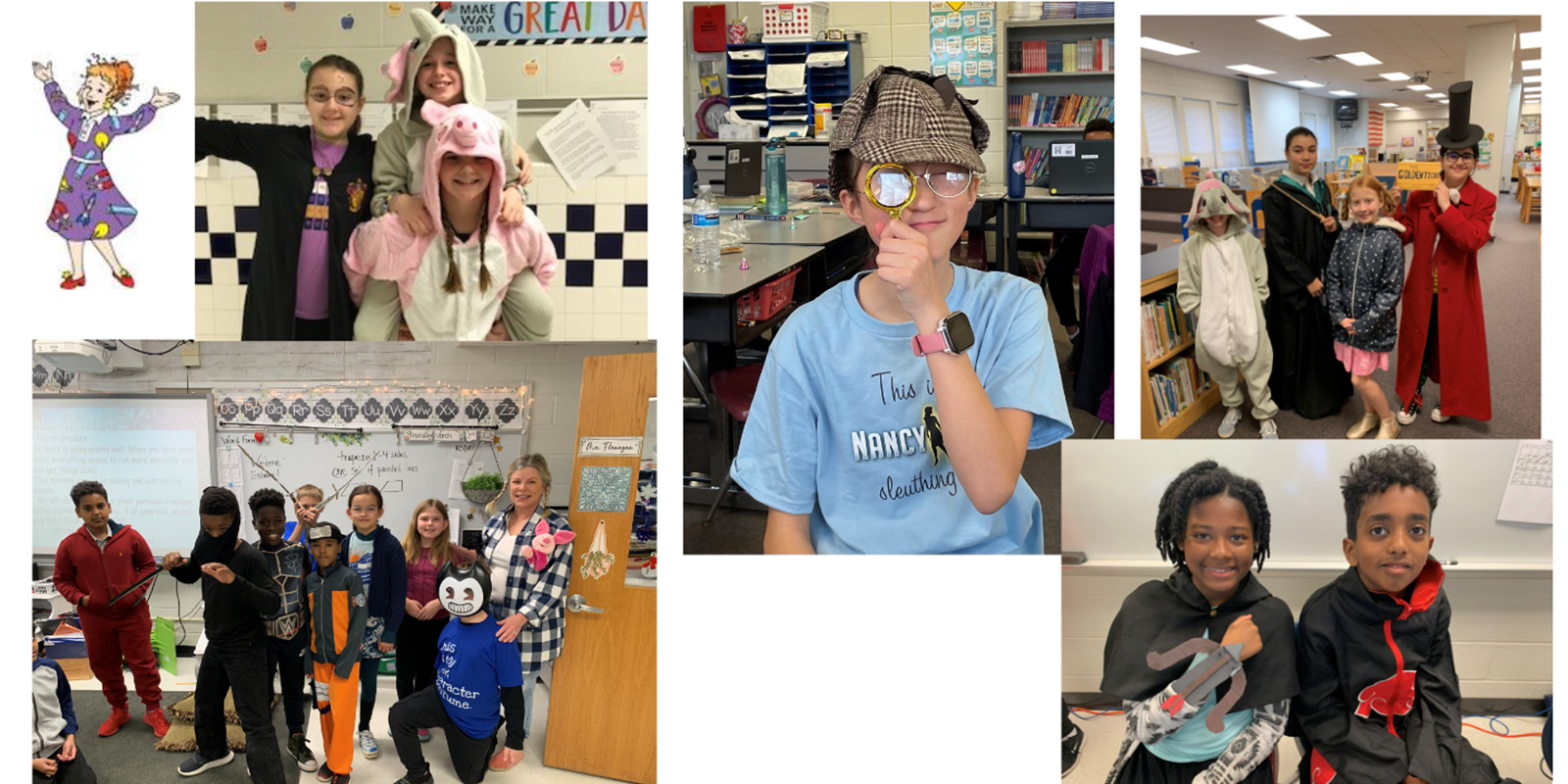 Students and staff dressed as book characters